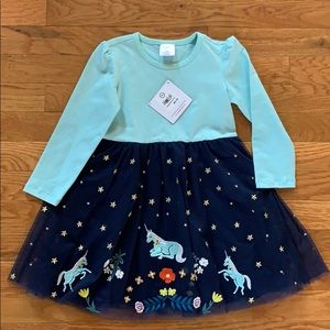 Hannah Anderson Unicorn Appliquéd Dress with Toole